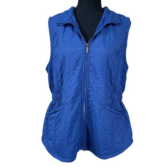Blue Mountain Blue Full Zip Quilted Vest Size M - Picture 1 of 10